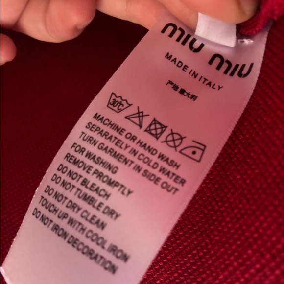 NWT Miu Miu Red Button Down Vest Lace Trim with Tie Sash Size S - Picture 12 of 14